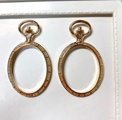 アンティークパーツ レジンフレーム 香水瓶 デザインレジン空枠大きめ２個セット