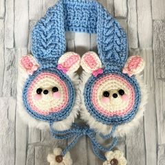 イヤーマフ　耳あて　ハンドメイド　うさぎ