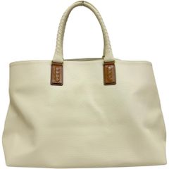 【BOTTEGAVENETA/ボッテガヴェネタ】マルコポーロ 大判トート/ハンドバッグ トートバッグ PVC アイボリー レディース 【中古】【真子質店】【BL】