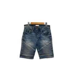 ザラマン ZARA MAN デニム ハーフパンツ ダメージ M インディゴブルー 