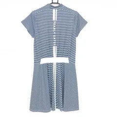 PGGパーリーゲイツ 半袖ハイネックワンピース ネイビー×白 ボーダー ハーフジップ レディース 1(M) ゴルフウェア PEARLY GATES