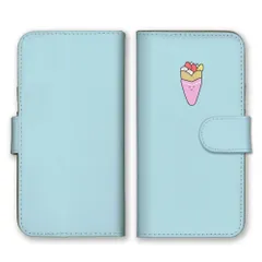 Galaxy A7 SM-A750C  ケース 手帳型 ギャラクシーA7 スマホケース 携帯ケース クレープ くれーぷ スイーツ デザート 可愛い シュール 面白 パステル パステルカラー カラー02
