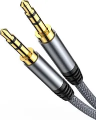 【在庫処分】Highwings オーディオケーブル aux ケーブル 3.5mm オーディオケーブル 1.2m ヘッドホンケーブル オス-オス ステレオミニプラグ ハイレゾ音質 ナイロン編み 高耐久性 金メッキ イヤホンジャック 音声ケーブル スピーカ
