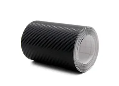 新品 Ilmondomall テープ式 リアルカーボンシート 3D柄 ブラック ステップ バンパー 保護 レーシングストライプ 剥離紙有り (3Dブラック 10cm×6.5m)