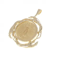 K18YG(枠) コイン ペンダント