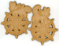 【中古】マグカップ・湯のみ [単品] ファミュゥシーカー 木製コースター2種セット 「PS4/PS Vitaソフト ガレリアの地下迷宮と魔女ノ旅団 ファミ通DXパック」 同梱特典