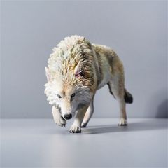 JXK 1/6 サイズ コヨーテ オオカミ 狼 ウルフ 動物 フィギュア リアル PVC プラモデル プレミアム 大人のおもちゃ 模型 20cm級 オリジナル スタチュー 塗装済 完成品 動物好き 誕生日 プレゼント ドール 置物 (JXK126C)