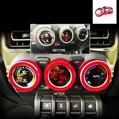 デザイン性UP♪ レッド エアコン ダイヤル カバー スイフトスポーツ ZC33S ベースグレード b8772