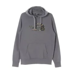 M THE NORTH FACE(ザノースフェイス) カモフラージュ ロゴ グレー 裏起毛 フード Tシャツ