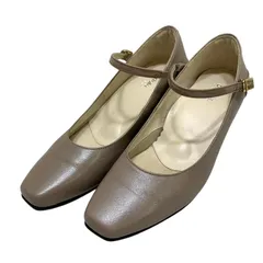 【美品】ペダラ (23) パンプス ストラップ スクエアトゥ ヒール 本革 レザー 希少カラー