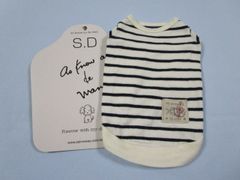 SDサイズ　as know as de wan アズノウアズデワン　SDサイズ　N ボーダー　Tシャツ　ホワイト・ネイビー　中古