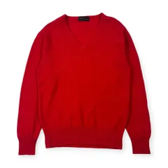 Kent ケント Vネック 長袖 ウール ニット セーター L/レッド/メンズ/ビンテージ/VAN JACのサムネイル