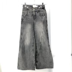 【中古】FENG CHEN WANG クロスウエスト ブラックデニム XS FUS17TR02 フェンチェンワン[24]