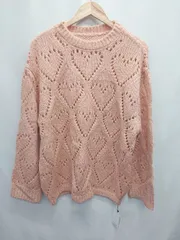 ■ 未使用 ⊆ moment+ モーメントプラス ハート柄 長袖 ニット セーター サイズM オレンジ レディース E  【1507100007094】