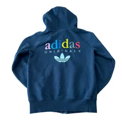 ★フルジップパーカー★ adidas Originals アディダスオリジナルス フルジップフーディ バックロゴ トレフォイル グーグルパロディ Googleモチーフ