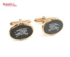 美品 バーバリー BURBERRY カフスボタン ゴールド メンズ 騎士
