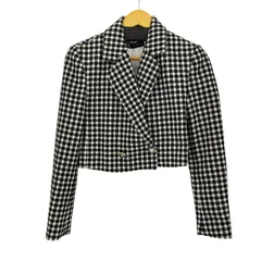 ザラ ZARA チェック ツイードショートジャケット レディース import：XS 