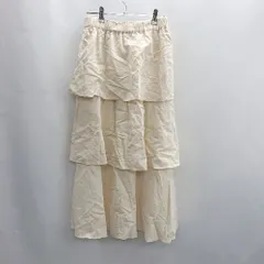 ◇ Θ CIAOPANIC TYPY フリル ウエストゴム ロング フレア スカート サイズ ONE ベージュ系 レディース E  【1502030045239】