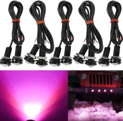 【数量限定】スポットライト 18mm ボルト型 大玉計 デイライト 防水 高輝度 LED 埋め込み型 イーグルアイ X-STYLE 12V専用 10個セット（ピンク）