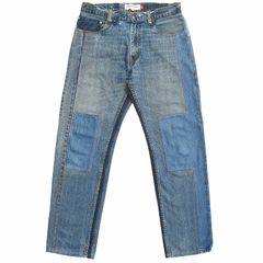 【中古】美品 マサオシミズ masao shimizu ヴィンテージ 再構築 リメイク デニム パンツ ドッキング 切替 2 美品 マサオシミズ masao shimizu ヴィンテージ 再構築 リメイク