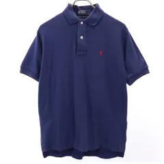 【ロゴ刺繍】 POLO ラルフローレン 半袖 鹿の子 ポロシャツ S ネイビー ポロバイラルフローレン 半袖 ポロシャツ S ネイビー系 Polo by