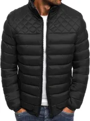 emptio エンプティオ ジップアップ 中綿 ジャケット 長袖 ストリート アウター 通勤 オシャレ ジャンパー メンズ アウトドア ブルゾン コート お洒落 通学 登山 マウンテン レトロ 防寒 フルジップ(スレートブラック,  L)