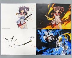 [중고] 포스터 A4 포스터 4종 세트 케이스 & 표지 일러스트 [도사노 무녀 새겨진 일섬의 등불 -아트웍스 2-] DD마켓 구입 특전