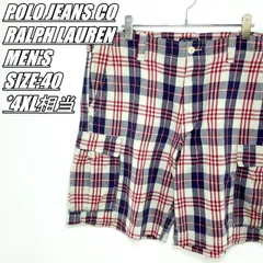 【US古着･00's】POLO JEANS CO　RALPH LAUREN　ポロジーンズ　ラルフローレン　チェック柄　ハーフパンツ　メンズ　サイズ表記40　4XL相当　マルチカラー