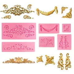 サムコス シリコンモールド 立体 レース フレーム 6個入り 彫刻 粘土 樹脂 石膏 レジン ソフトモールド 石鹸 キャンドル キャンドル アロマストーン 抜き型 ハンドメイド DIY 手作り 工芸品の装飾 0