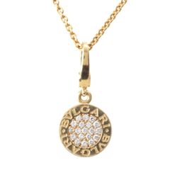ブルガリ ブルガリブルガリ パヴェダイヤ トップチャーム ネックレス ペンダント ジュエリー イエローゴールド 9.8g【中古】