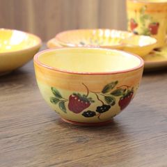 ポルトガル製 カフェオレボウル 椀 サラダボウル ストロベリー 陶器 ベリー柄