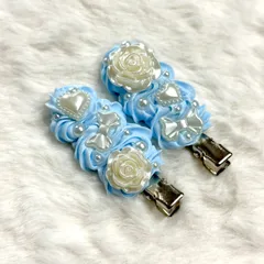 【No.95】前髪クリップ ホイップデコ 水色