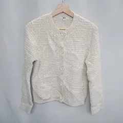 ◇ UNIQLO ユニクロ 長袖 ニットカーディガン サイズL アイボリー レディース E  【1407180060449】