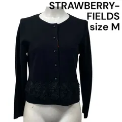 ◆ 美品 ストロベリーフィールズ STRAWBERRY-FIELDS ニットカーディガン 花柄 M 9号 レディース S5V051