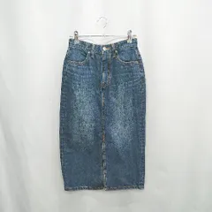 ◇ Θ AZUL BY MOUSSY アズールバイマウジー 膝下 タイト デニムスカート サイズS ブルー レディース E  【1502180035272】