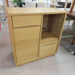 美品 キッチンボード ウニコ unico SIGNE キッチンカウンター W800 オーク材