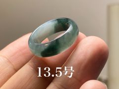 L11-143 氷種 紺色 13.5号 天然グアテマラ産 A貨 本翡翠 くりぬき リング