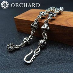 シルバー925 ブレスレット Silver 925 メンズ レディース クロス ボール アジャスタ フック留具