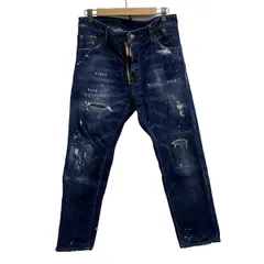 美品】ディースクエアード　デニムパンツ　スキニー　ダメージ加工　ストレッチ　48 DSQUARED2 (ディースクエアード) ストレッチコットン リブ