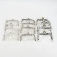 がま口 キスロック 口金パーツ 10.5cm 12個セット アンティーク調 ゴールド シルバー ボール どんぐり 未使用品