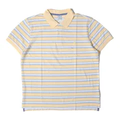 BROOKS BROTHERS ブルックスブラザーズ ポロシャツ サイズ:XL ワンポイント アイコン 刺繍 マルチボーダー 鹿の子 半袖ポロシャツ PERFORMANCE POLO SLIM FIT イエロー ブルー ホワイト トップス【メンズ】