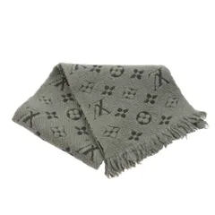 LOUIS VUITTON ルイ・ヴィトン エシャルプ ロゴマニア グリペルル モノグラム 総柄 ウール シルク マフラー グレー系【中古】