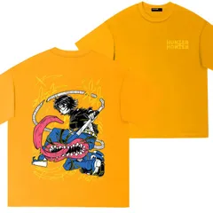 メンズTシャツ HUNTER×HUNTER ハンターハンター 幻影旅団シズクプリントTシャツ オーバーサイズ イエロー