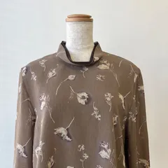 昭和レトロ ブラウス 茶色 花柄