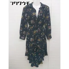 ◇ fifth フィフス 花柄 長袖 膝丈 シャツ ワンピース サイズM ネイビー レディース 【中古】 【1105110014950】