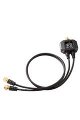 【在庫セール】2分配 地デジ・BS/CS放送対応 アンテナ分配器 【2K 4K 分配器 8K(3224MHz)対応】 ケーブル一体型 出力側ケーブル50cm DXアンテナ ブラック EC-2D3BK(H)