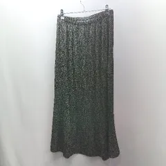 ◇ Θ SENSE OF PLACE by URBAN RESEARCH ウエストゴム 総柄 ロング フレア スカート サイズF ブラック レディース E  【1502060046961】