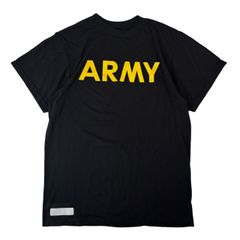 Lサイズ 古着 米軍実物 アメリカ軍 APFU ARMY ロゴ Tシャツ トレーニングシャツ イエロー ブラック