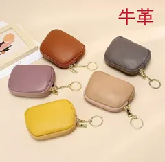 ミニ財布 カードケース 小銭入れミニウォレットコインケース牛本革 キーリング付き