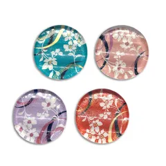 【迅速発送】【Pontopont】 ガラス箸置き 4個セット ガラス製 デザイン シンプル おしゃれ カトラリーレスト 可愛い はしおき 食卓 和風 カトラリーレスト 料亭 飲食店 旅館 飲食店 プレゼント Ver.1 (白い花)